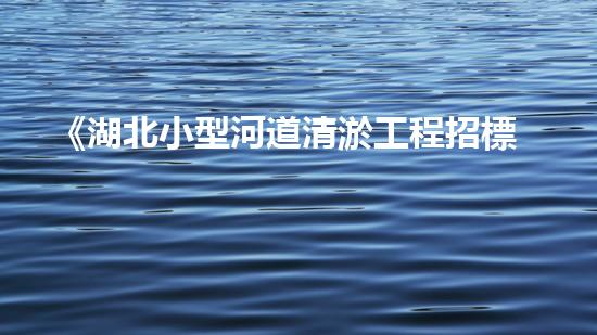《湖北小型河道清淤工程招標(biāo)指南》