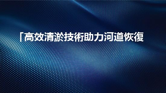 「高效清淤技術助力河道恢復：水作業(yè)拯救泥灘」