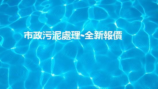 市政污泥處理-全新報價
