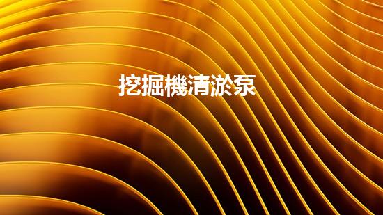 挖掘機清淤泵