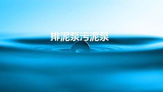 排泥泵污泥泵