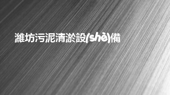 濰坊污泥清淤設(shè)備價(jià)格污泥清淤設(shè)備的市場(chǎng)趨勢(shì)與選擇指南