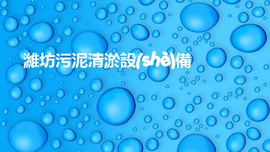 濰坊污泥清淤設(shè)備價(jià)格污泥清淤設(shè)備的市場趨勢與選擇指南