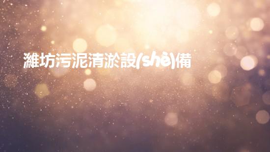 濰坊污泥清淤設(shè)備價格表污泥清淤設(shè)備的市場行情與選購指南