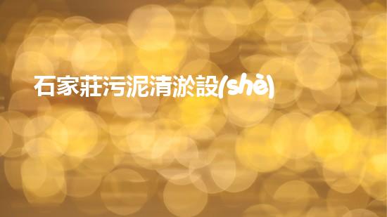 石家莊污泥清淤設(shè)備價格污泥清淤設(shè)備的市場潛力與投資報答分析